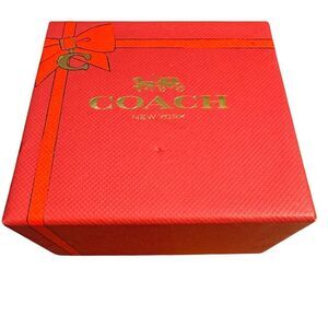 Coach Silver tone cuff bracelet in a Vibrant Red Gift Box
